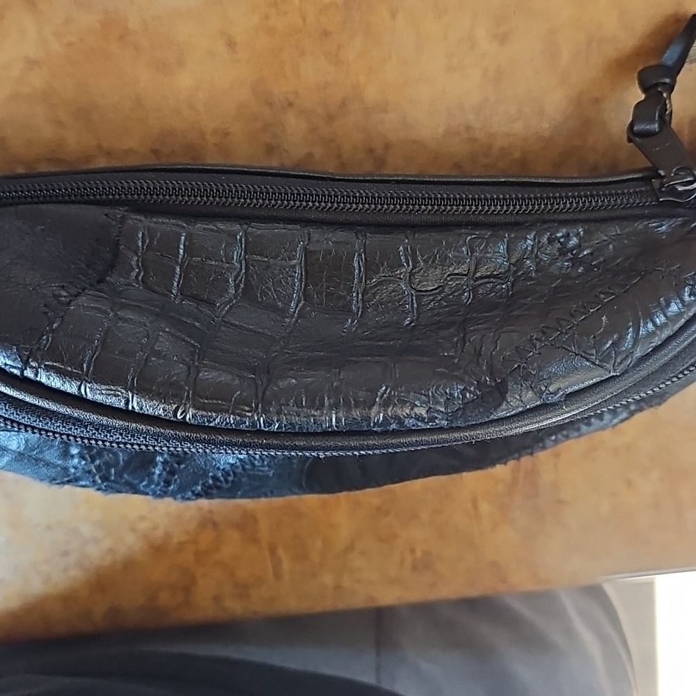 Vintage Fanny Pack Black Patchwork Leather - Picture 2 of 6